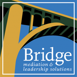 Bridge Leadership Solutions Logo points forward into blue skies